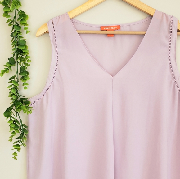 Joe Fresh Lavender V-Neck Blouse - Picture 2 of 3